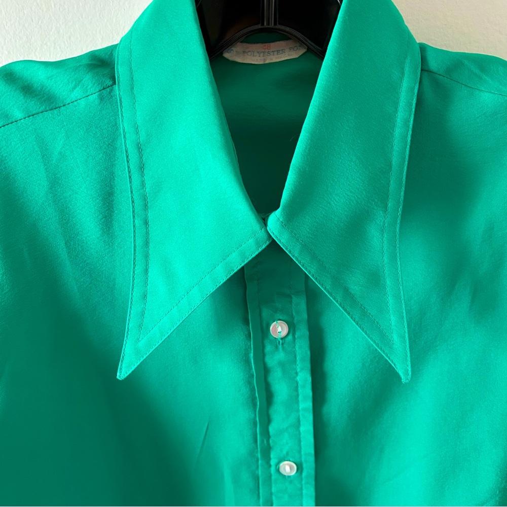70’s button down shirt with extra pointed collar